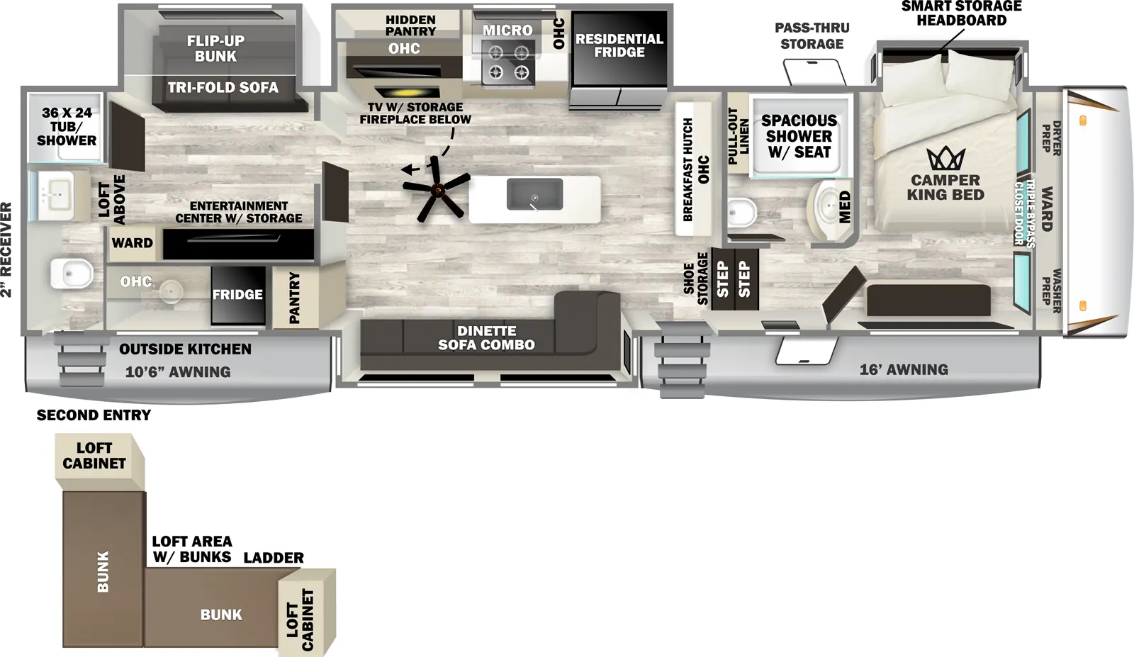 Sabre 38DBL Floorplan